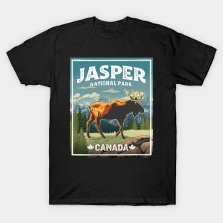 Jasper National Park Moose Vintage Look T-Shirt